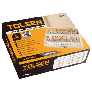 SET 15 PZ FRESE PER LEGNO GAMBO 8MM TOLSEN